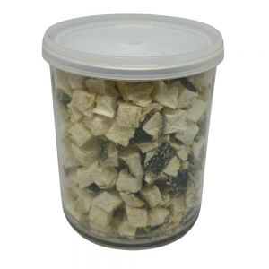 Freeze dried (lyophilized) zucchini pieces, vegetables