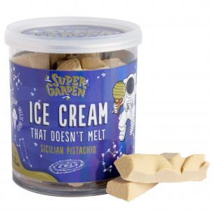 Freeze dried (lyophilized) astronaut ice cream with sicilian pistachio