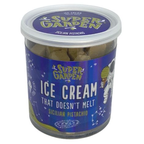 Freeze dried (lyophilized) astronaut ice cream with sicilian pistachio